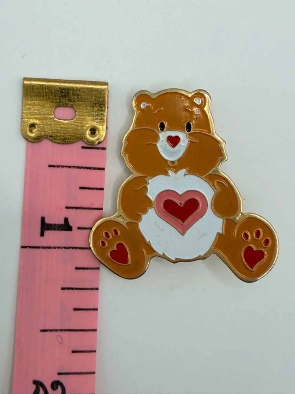 Care Bears “Tenderheart” Brown Bear Heart Paw Enamel Pin